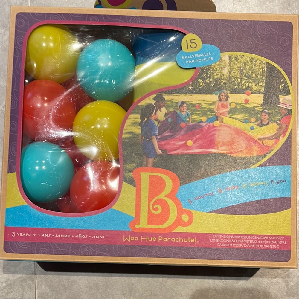 Woo Hue Parachute Ball Set - Red, Yellow, Blue